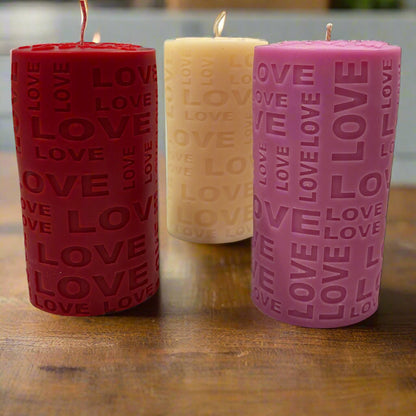 Love Goes Around – LOVE Engraved Candle